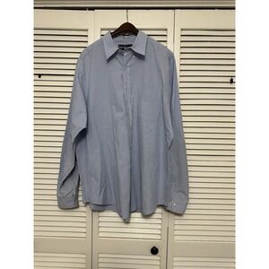 Vintage Ralph Lauren Blue Label Mens Classic Fit Dress Shirt XXL Blue Plaid Chec